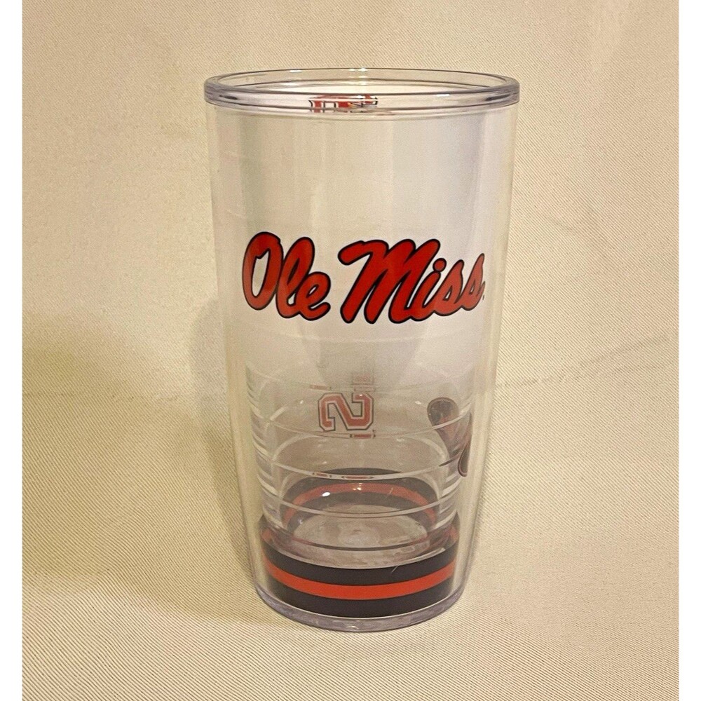 Tervis Ole Miss Rebels Clear Double Walled Plastic Tumbler Cup 10 oz